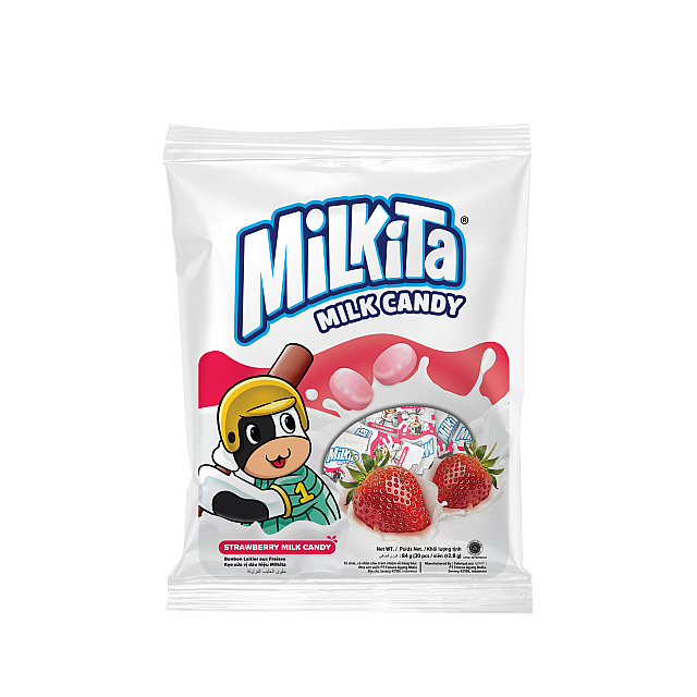Milkita Strawberry Mild Candy Bag x 3Bags (1Bag =20p...